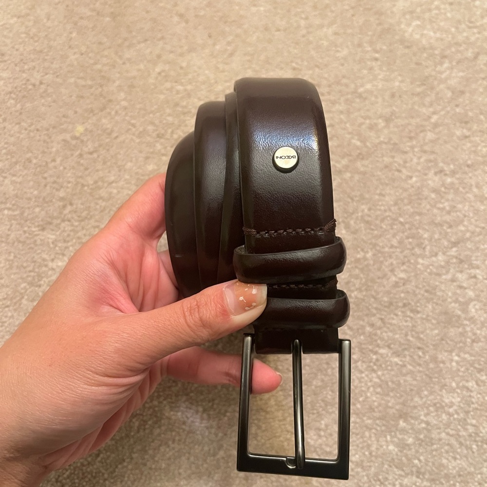 Deep Brown Leather Belt for Men
